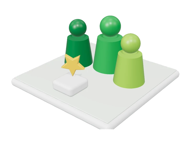 3D illustration of the IMAGINESOFT team working together