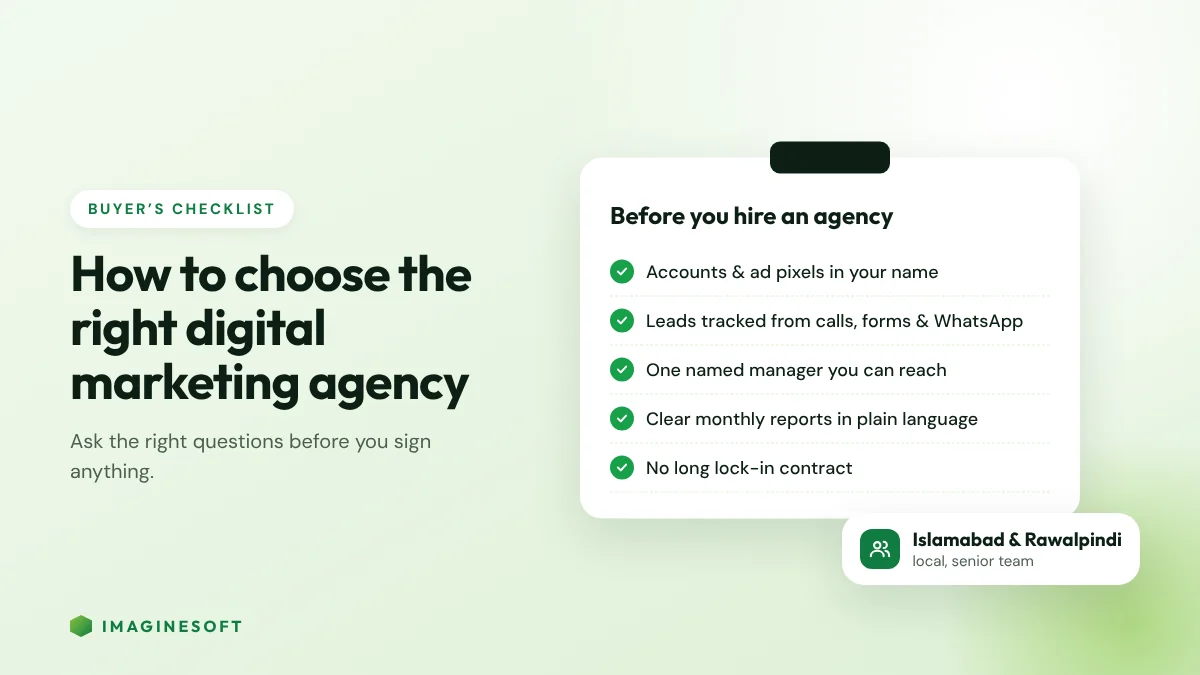 How to choose a digital marketing agency in Rawalpindi and Islamabad – buyer’s checklist